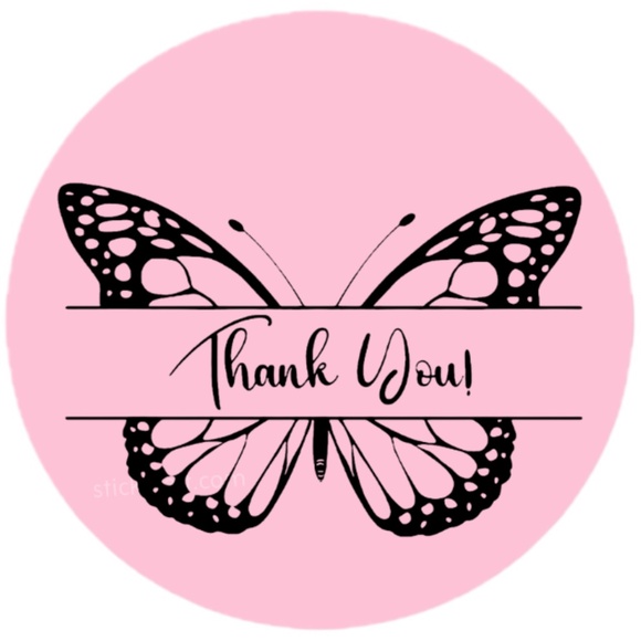 STICKERAFT Other - thank you sticker pink for business 2 inch round sticker
